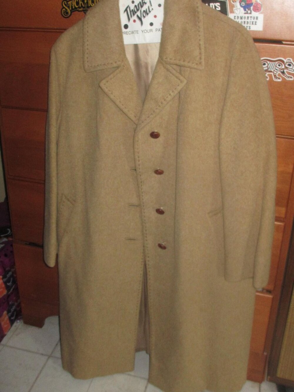 Classic Vintage Camel Long Overcoat